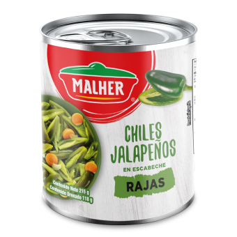 Chiles jalapeños rajas
