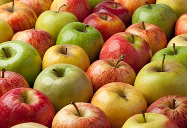 Colores de los tipos de manzanas.