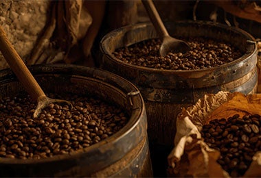 Café recién tostado. Café recién tostado.