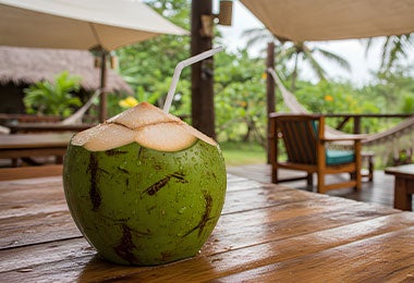 Coco para agua de agua de pipa. Coco para agua de agua de pipa casera.