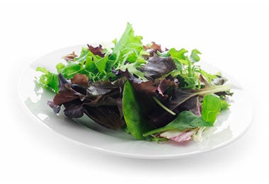 Ensalada de hojas de mostaza. Ensalada de hojas de mostaza.
