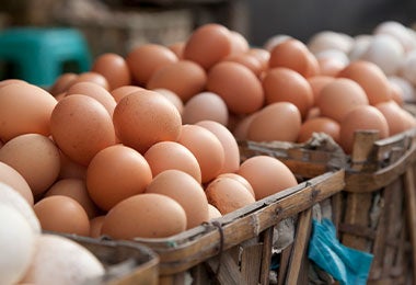 Cestas de huevos.