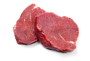 Carne magra en fondo blanco