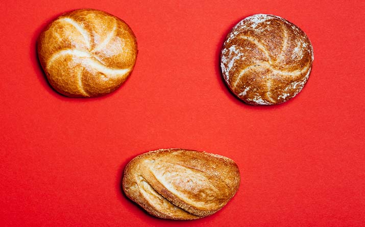 Tres tipos de pan diferentes