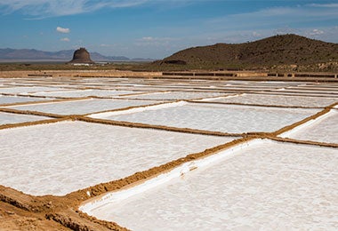 Salar. Salar para la extracción de sal artesanal.
