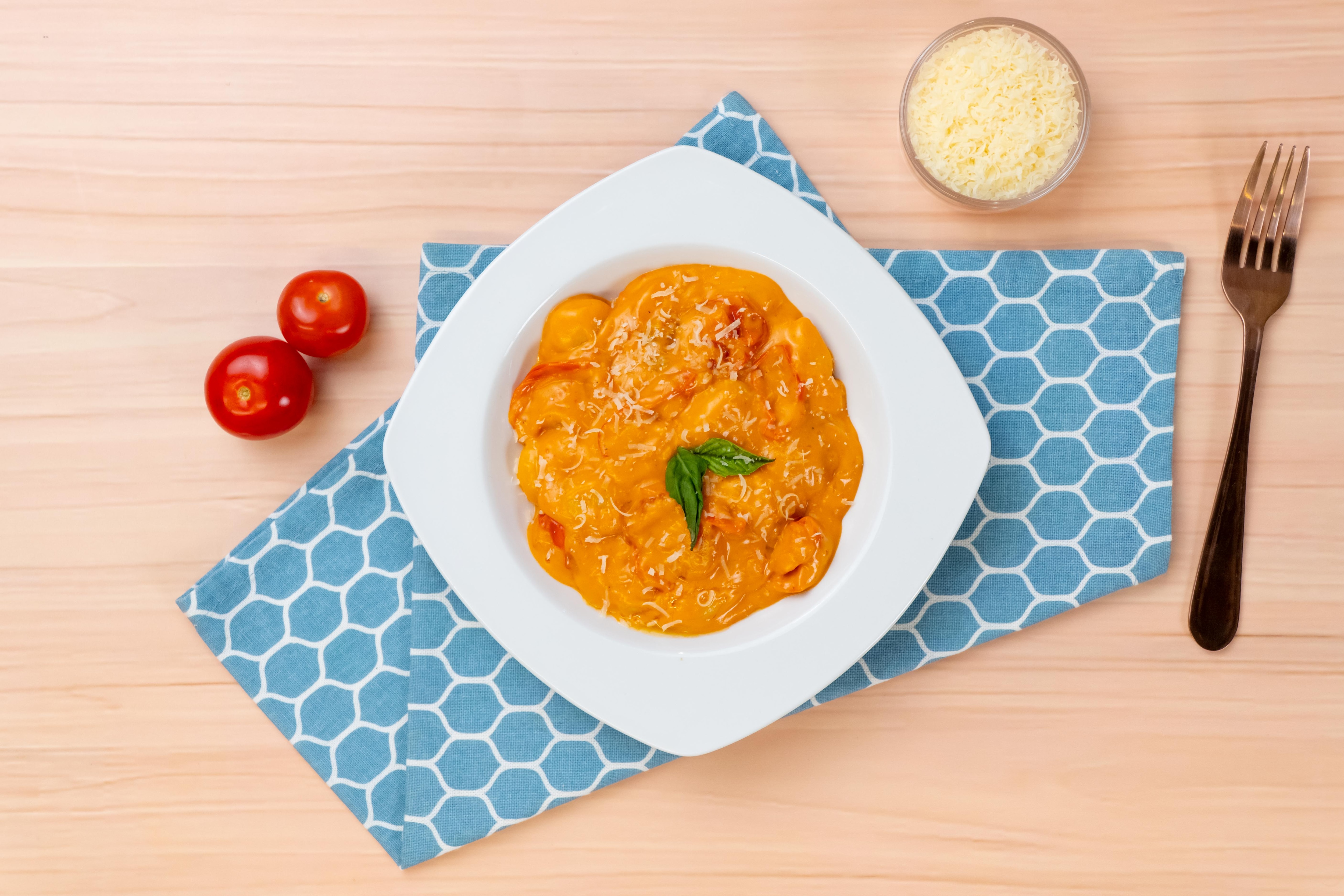 Gnocchis con tomates confitados Gnocchis con tomates confitados