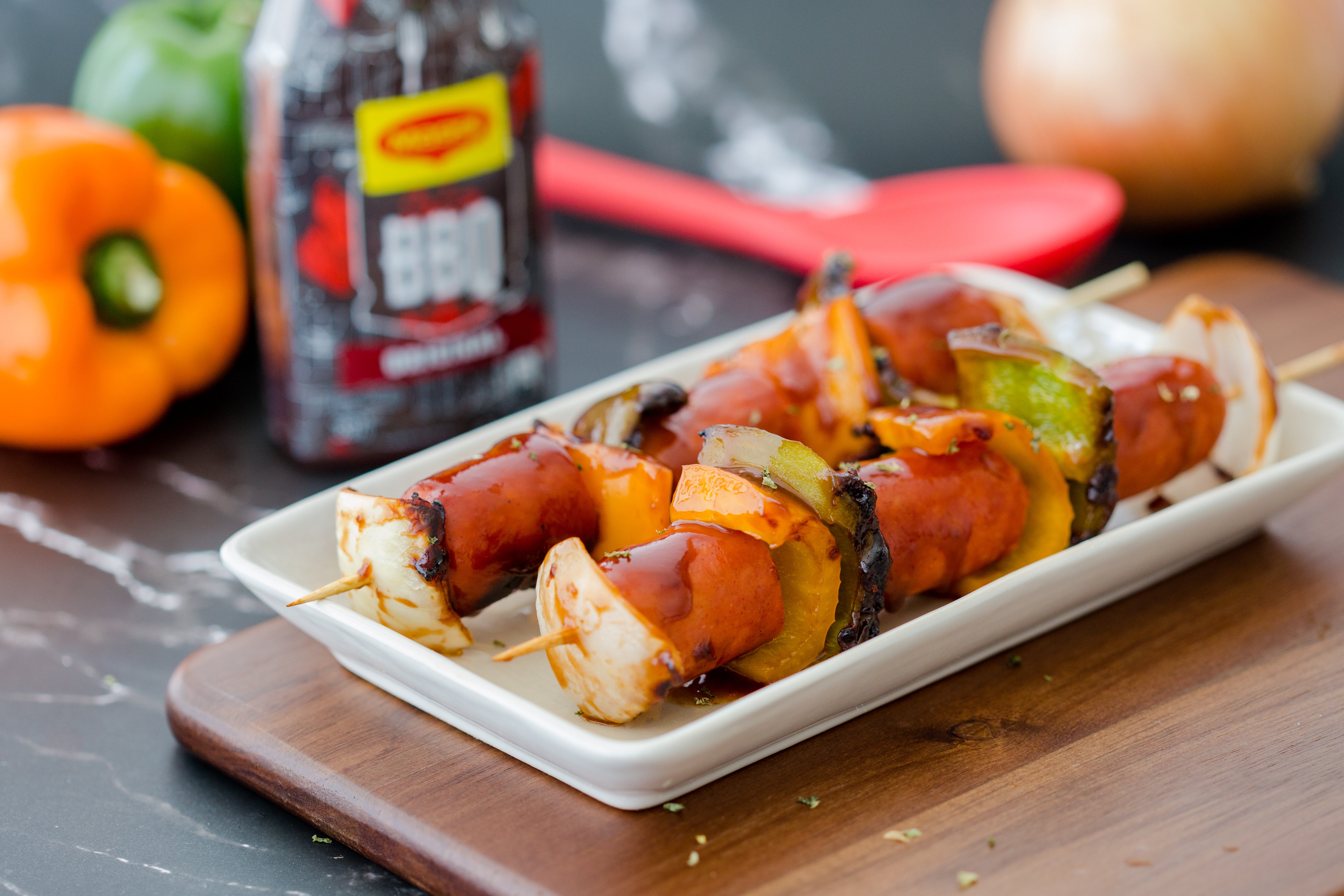 Brochetas de Chorizo con Salsa BBQ y Miel