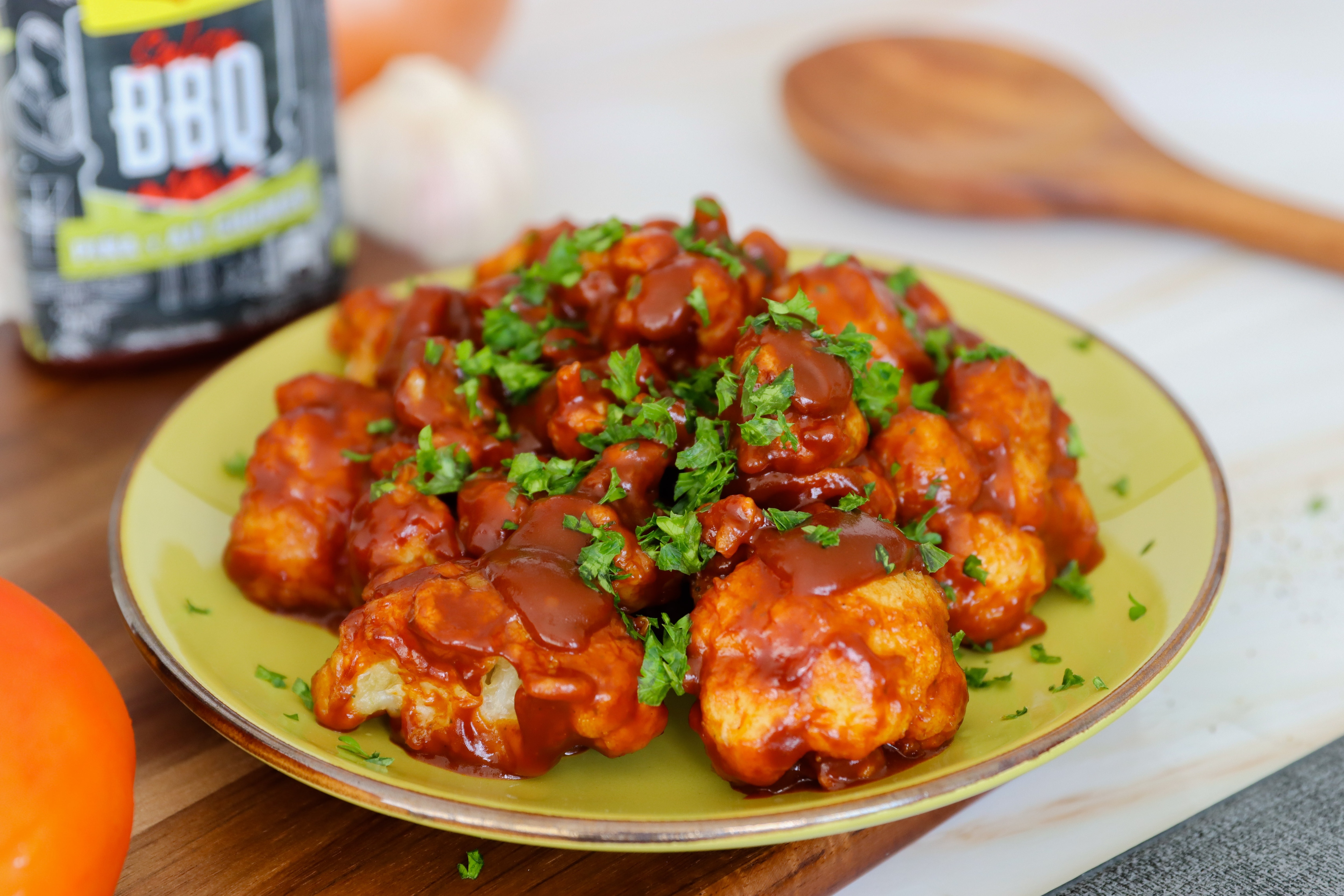 Coliflor Tempura con Salsa BBQ