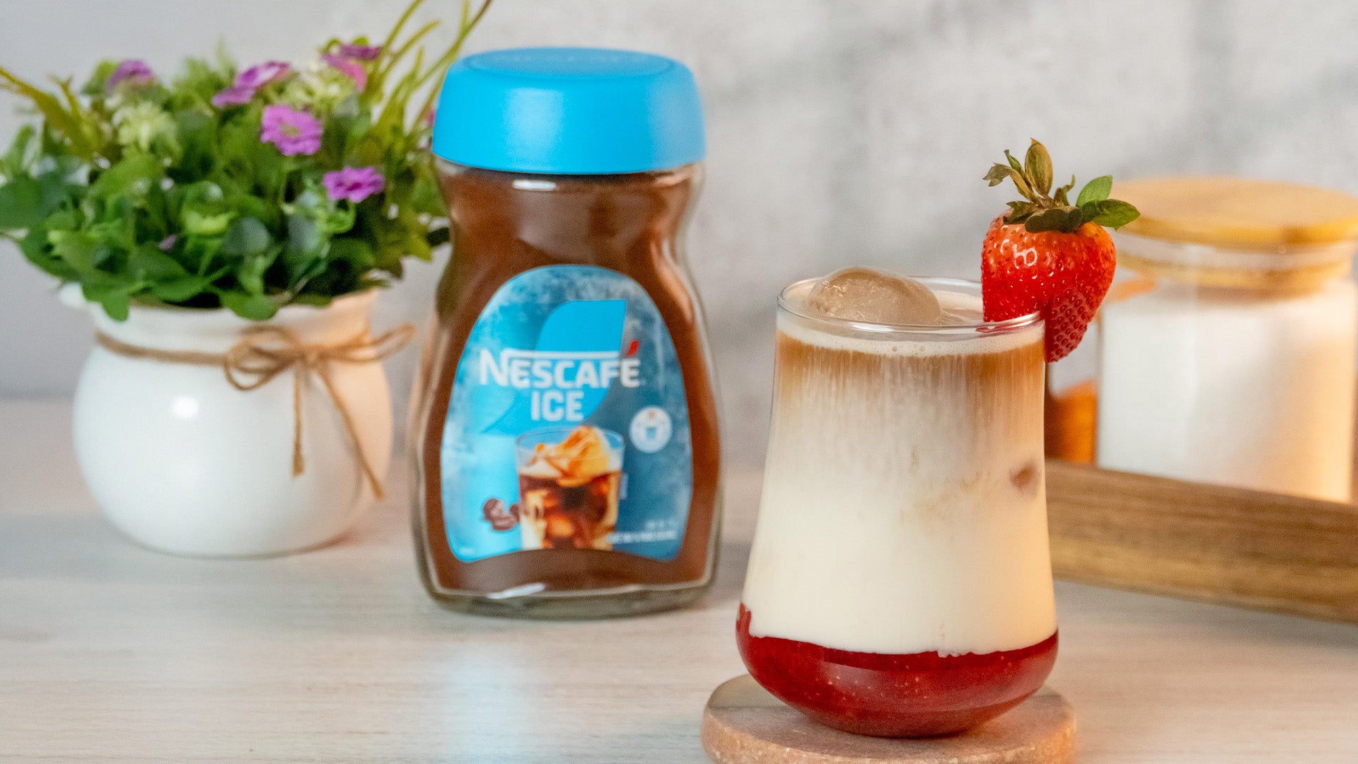 Café Latte con Fresas