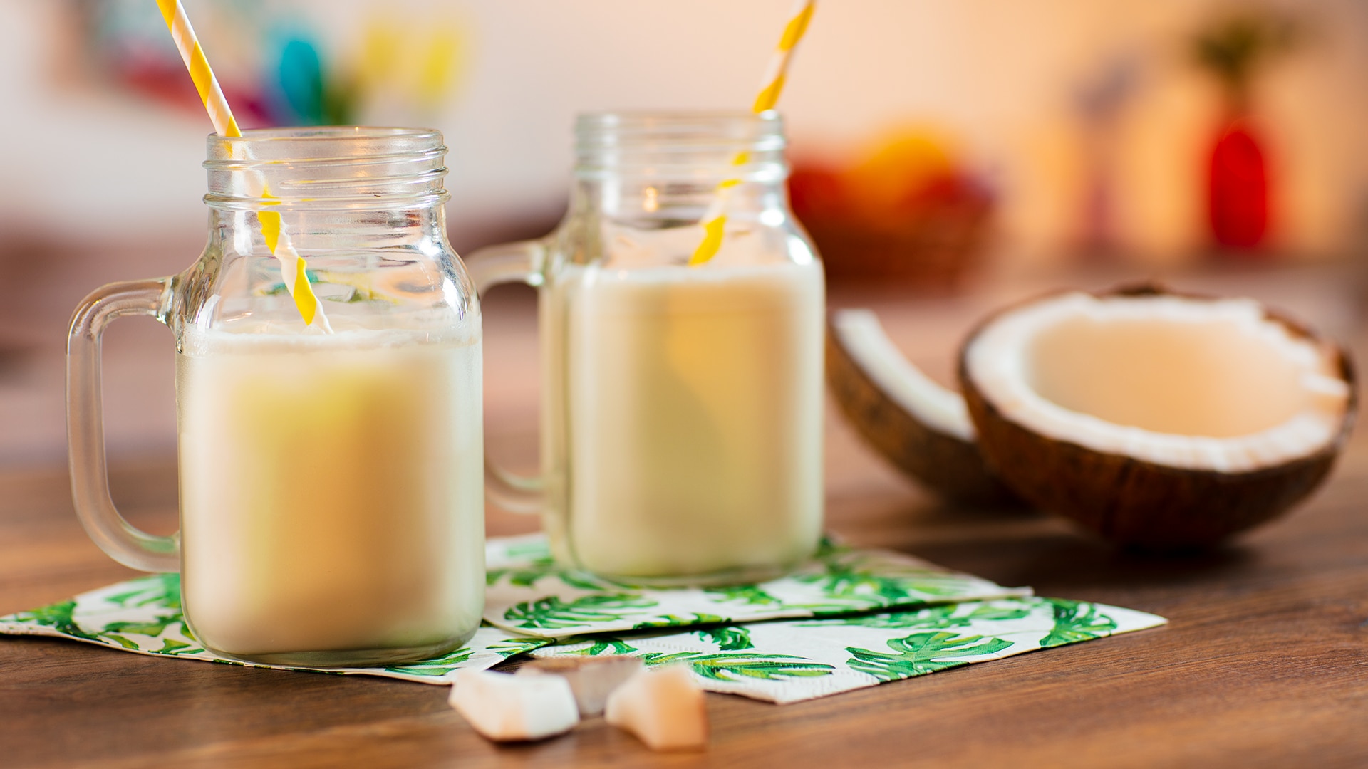 Bebida de coco natural para climas tropicales