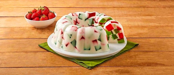 Postre de gelatina navideña