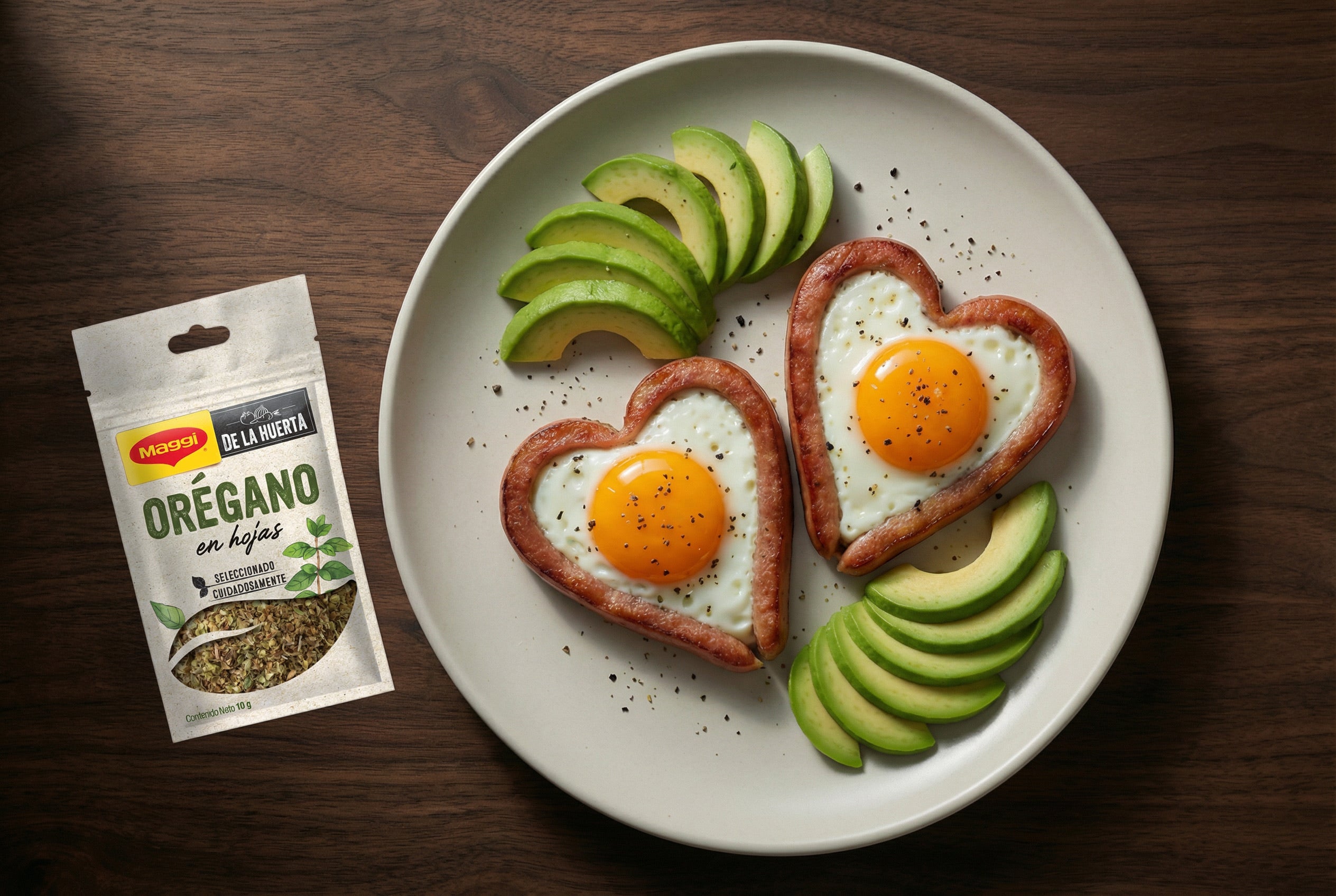 Huevo en corazón de salchicha