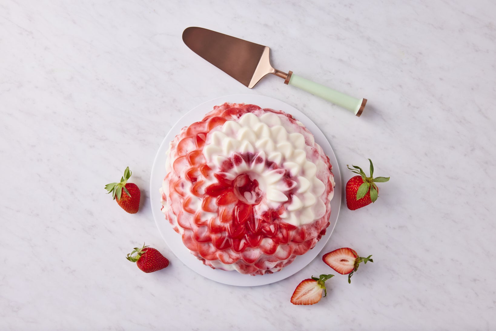 Gelatina de Fresas con Crema