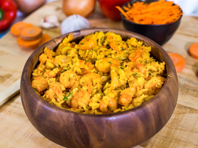Arroz con Pollo y Camarones