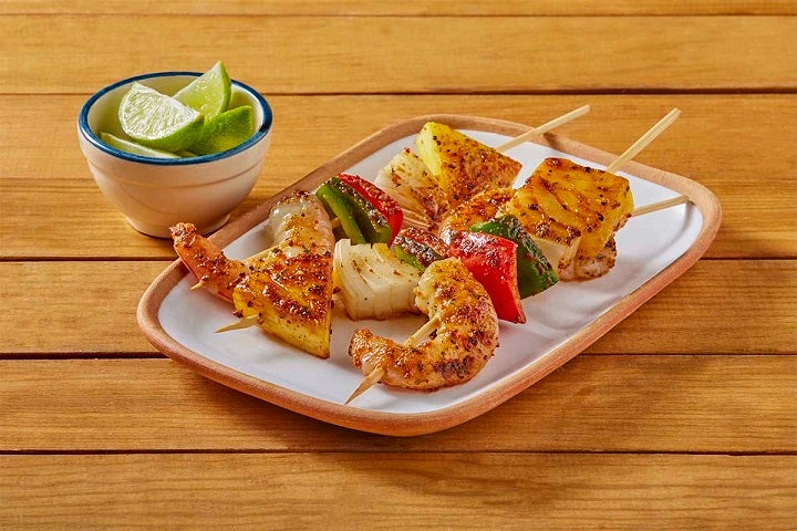 Brochetas de Camarón con Tomate y Especias