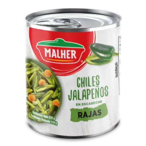 Chiles jalapeños rajas