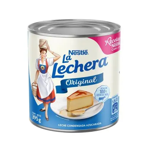 Lata de leche condensada Nestlé La Lechera Original de 375g.