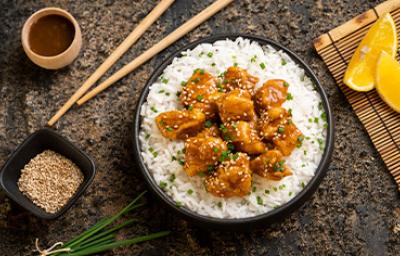 Propiedades ajonjolí en receta de pollo a la naranja