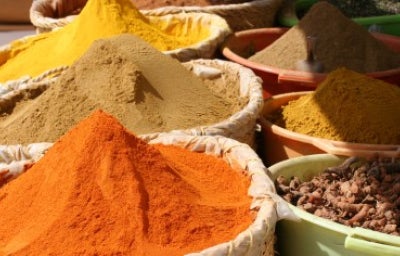 Especias en polvo zaatar.