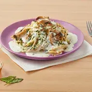  Pasta con champiñones, una muy buena opción de comida para el Día de las Madres.