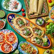 Platos típicos e ingredientes de comida mexicana