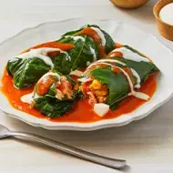 Plato rollito vegetariano, receta con acelga 