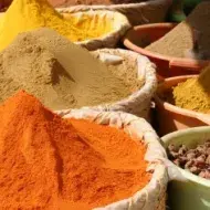 Especias en polvo zaatar.