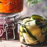 Verduras encurtidas. Pepinillo de zanahoria y cebolla.