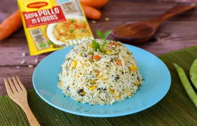 Arroz con Fideos y Vegetales Sin Gluten