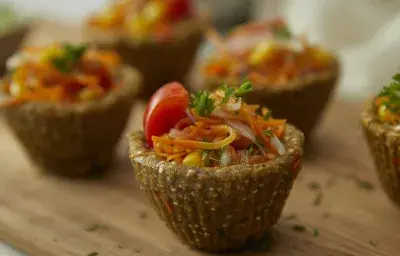Canastos de Quínoa y Lentejas con Verduras Canastos de Quínoa y Lentejas con Verduras