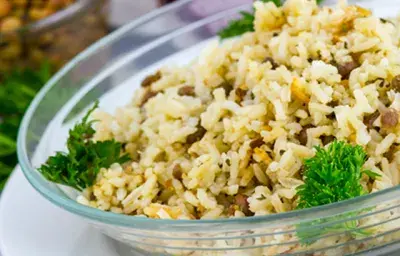 Arroz con guandú con coco