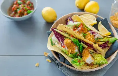 Tacos de Pescado Empanizado Sin Gluten Tacos de Pescado Empanizado Sin Gluten