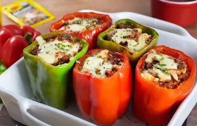 Pimentones rellenos con Carne y Quinoa