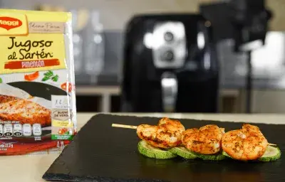 Pinchos de Camarones en freidora de aire Pinchos de Camarones en freidora de aire