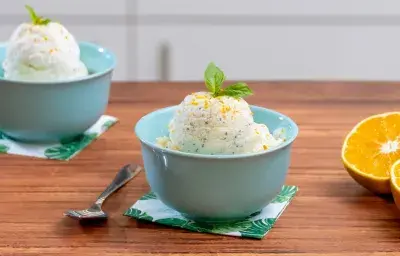 Helado de Naranja con Albahaca