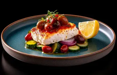 filete con tomate y aceitunas