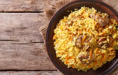 Arroz con tiras de res