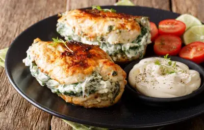 Pechuga de pollo rellena de espinaca