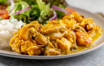 Filete en salsa de coco con mariscos 2