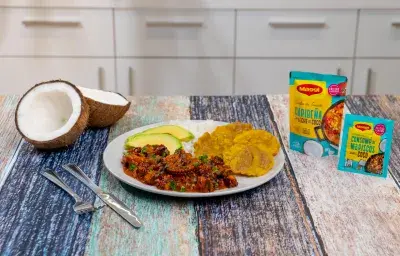 pulpo guisado en salsa de coco