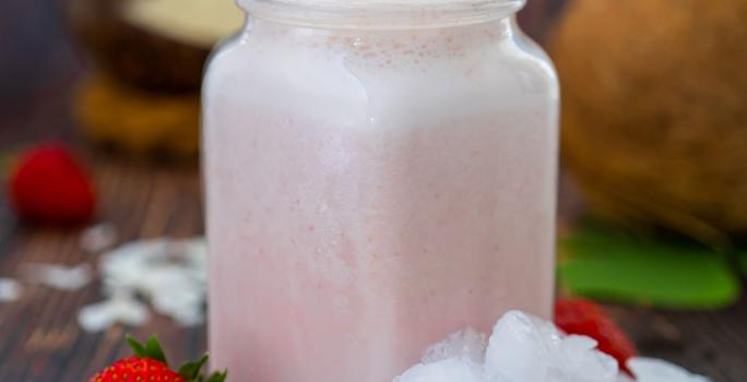batido de fresa y coco