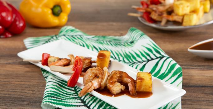 Brochetas de Camarones