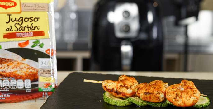 Pinchos de Camarones en freidora de aire