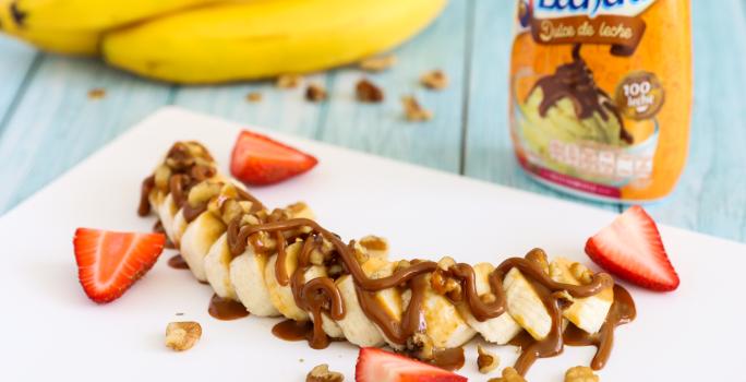 Banana con Dulce de Leche y Nueces