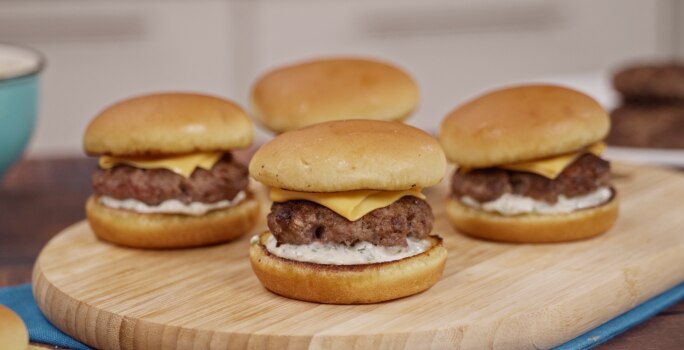 mini hamburguesas con queso
