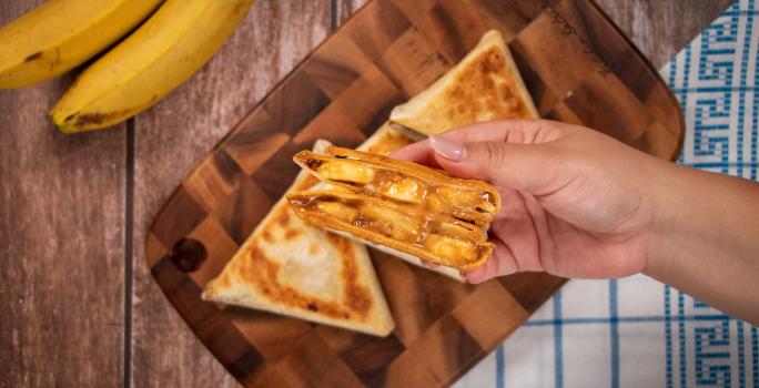 bolsillitos de banana con dulce de leche