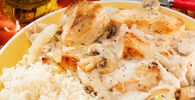 Pollo en salsa de Hongos