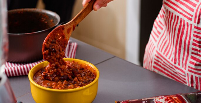 Chile con frijoles negros