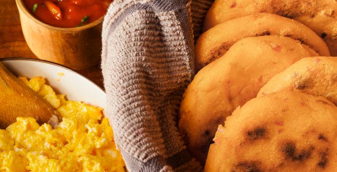 Pupusas de jamón de pavo