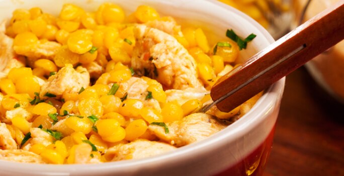 Arvejas con pollo y cilantro